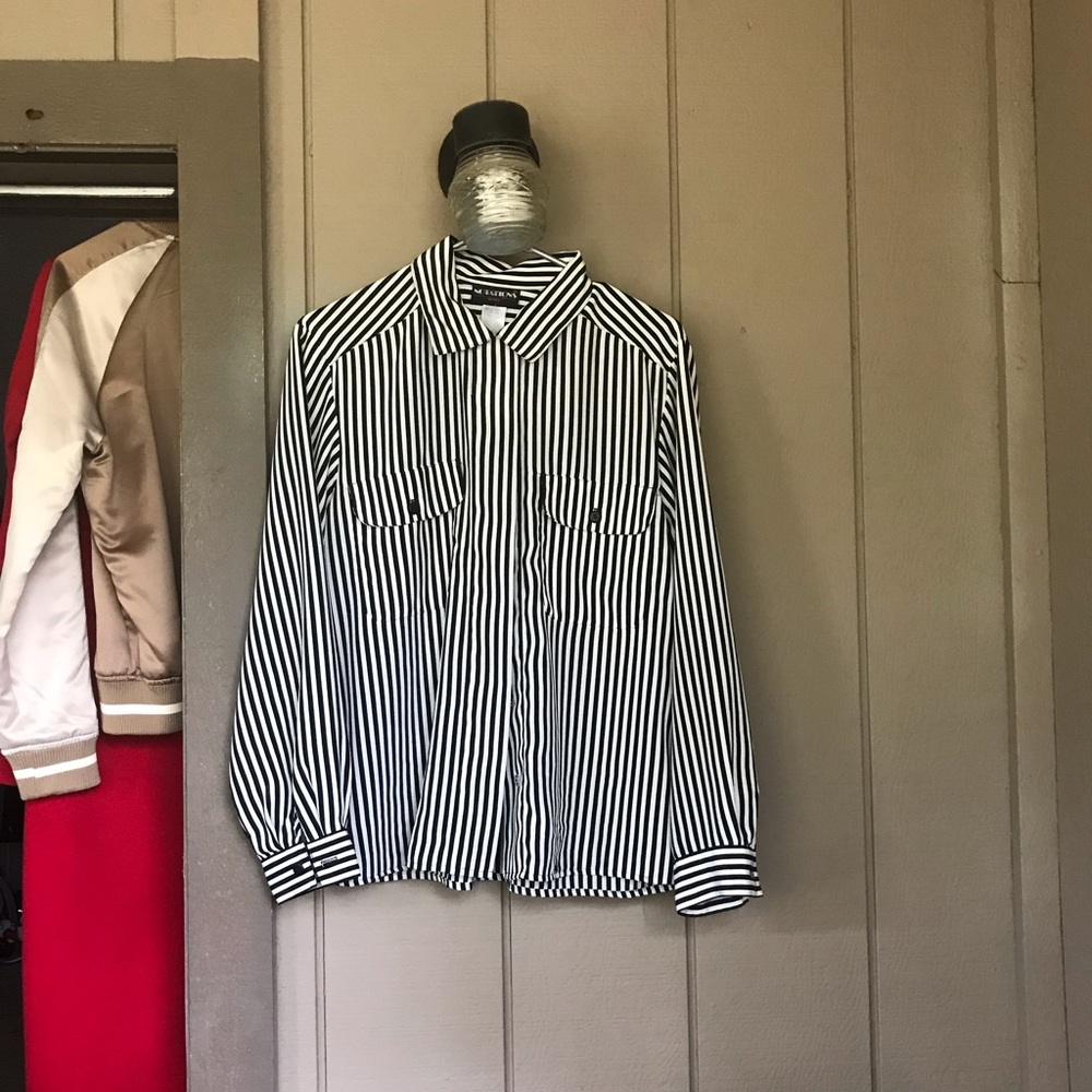 Notations Petite Vertical Striped Blouse